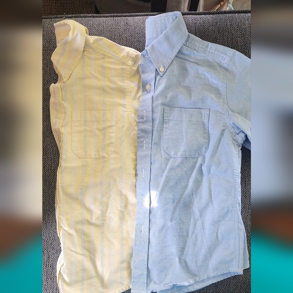 Kids Size M (8) George Yellow Striped and Blue Casual Button Down Shirts - Picture 4 of 4